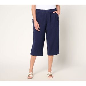 Gloria Vanderbilt Women's Pants Sz XS Denim & Co. Beach Cotton Gauze Blue